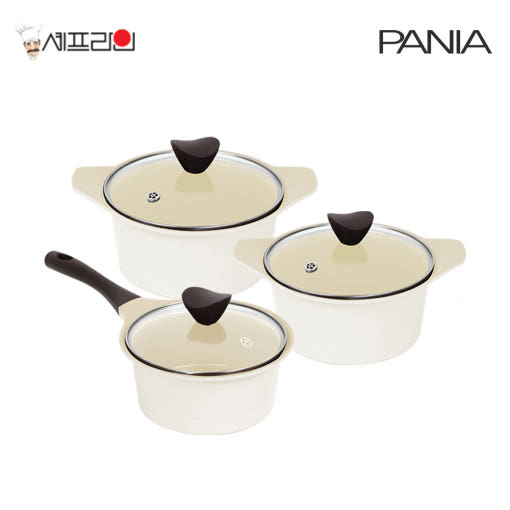 셰프라인 페니아(pania) 인덕션 IH 크림세라믹냄비 3종세트 (18편수+20양수+24양수)